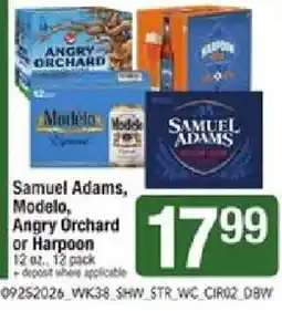 Star Market Samuel Adams, Modelo, Angry Orchard or Harpoon offer