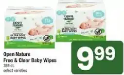 Star Market Open Nature Free & Clear Baby Wipes offer
