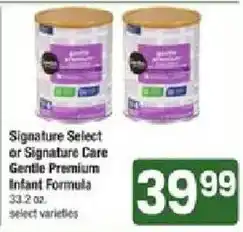 Star Market Signature Select or Signature Care Gentle Premium Infant Formula offer