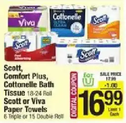 Star Market Scott, Comfort Plus, Cottonelle Bath Tissue or Viva Paper Towels offer