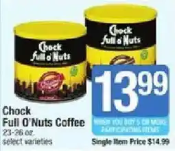 Star Market Chock Full O'Nuts Coffee offer