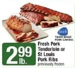 Star Market Fresh Pork Tenderloin or St Louis Pork Ribs offer