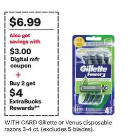 CVS Gillette Sensor3 disposable razors offer