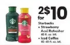 ACME Starbucks Strawberry Acai Refresher or Iced Coffee offer
