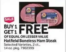 Stop&Shop Hatfield Boneless Ham Steak offer