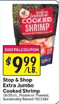 Stop&Shop Stop & Shop Extra Jumbo Cooked Shrimp offer