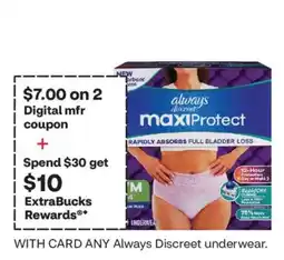 CVS Always Discreet MaxiProtect underwear offer
