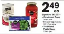 ACME Signature SELECT Condensed Soup, Frozen Vegetables, Traditional Pasta Sauce offer