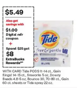 CVS Tide free & gentle pods offer