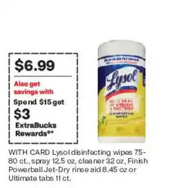 CVS Lysol disinfecting wipes offer