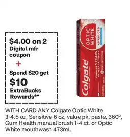 CVS Colgate Optic White offer