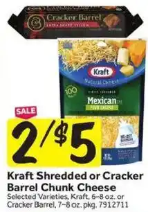 Stop&Shop Kraft shredded or cracker barrel chunk cheese offer
