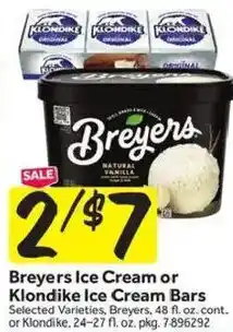 Stop&Shop Breyers Ice Cream or Klondike Ice Cream Bars offer
