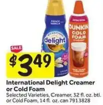 Stop&Shop International Delight Creamer or Cold Foam offer