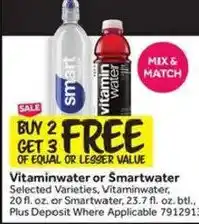 Stop&Shop Vitaminwater or Smartwater offer
