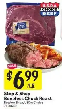 Stop&Shop Stop & Shop Boneless Chuck Roast offer