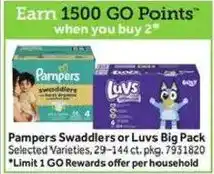 Stop&Shop Pampers Swaddlers or Luvs Big Pack offer