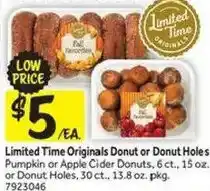 Stop&Shop Limited Time Originals Donut or Donut Holes offer
