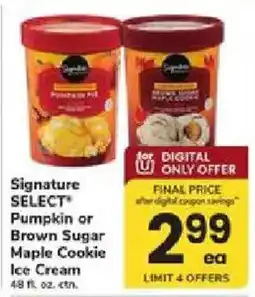 ACME Signature Select Pumpkin or Brown Sugar Maple Cookie Ice Cream offer
