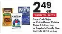 ACME Cape Cod Chips or Kettle Brand Potato Chips or Snyder's Family Size Pretzels offer