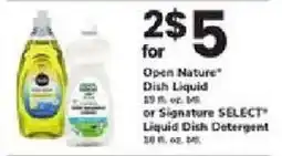 ACME Open Nature Dish Liquid or Signature SELECT Liquid Dish Detergent offer