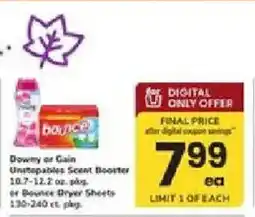 ACME Downy or Gain Unstoppables Scent Booster offer
