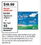 CVS Claritin adult tablets liquid-gels offer