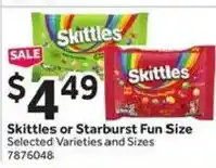 Stop&Shop Skittles or Starburst Fun Size offer