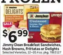 Stop&Shop Jimmy Dean Breakfast Sandwiches, Hash Browns, Frittatas or Delights offer
