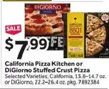Stop&Shop California Pizza Kitchen or DiGiorno Stuffed Crust Pizza offer