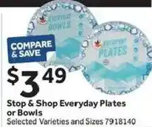 Stop&Shop Stop & Shop Everyday Plates or Bowls offer