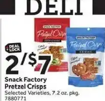 Stop&Shop Snack Factory Pretzel Crisps offer