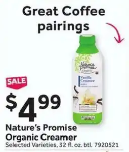 Stop&Shop Nature's Promise Organic Creamer offer