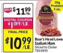 Stop&Shop Boar's Head Lower Sodium Ham offer