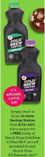 Stop&Shop Stop & Shop Cold Brew Coffee offer