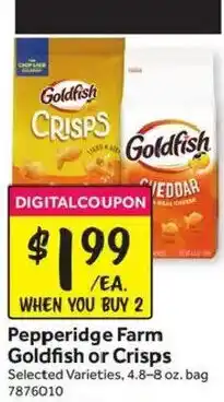 Stop&Shop Pepperidge Farm Goldfish or Crisps offer
