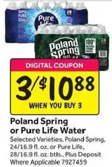 Stop&Shop Poland Spring or Pure Life Water offer