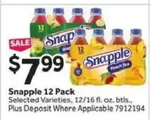 Stop&Shop Snapple 12 Pack offer