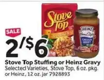 Stop&Shop Stove Top Stuffing or Heinz Gravy offer