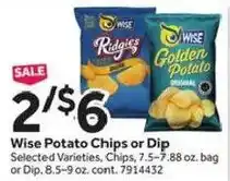 Stop&Shop Wise Potato Chips or Dip offer