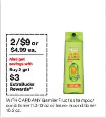CVS Garnier Fructis shampoo/conditioner offer