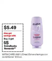 CVS L'Oreal Elvive shampoo or conditioner offer