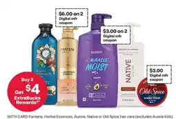 CVS Pantene, Herbal Essences, Aussie, Native or Old Spice hair care offer