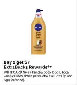 CVS Nivea hand & body lotion, body wash or Men shave products offer