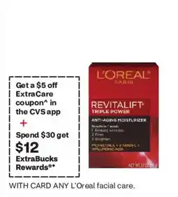 CVS L'Oreal Paris Revitalift Triple Power Anti-Aging Moisturizer offer