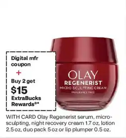 CVS Olay Regenerist micro sculpting night recovery cream offer