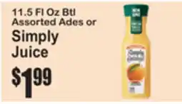 SuperFresh 11.5 Fl Oz Btl Assorted Ades or Simply Juice offer