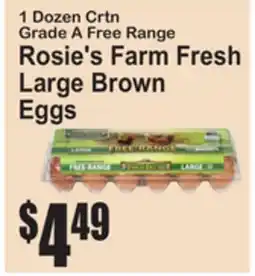 SuperFresh 1 Dozen Crtn Rosie's Farm Fresh Large Brown Eggs offer