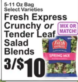 SuperFresh Fresh Express Crunchy or Tender Leaf Salad Blends offer