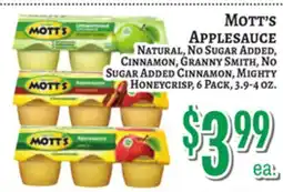Trade Fair Supermarket Mott's APPLESAUCE offer